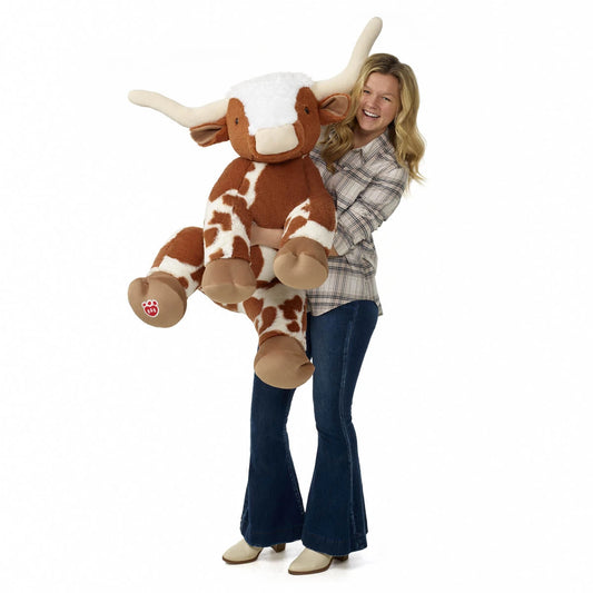 Giant Longhorn Cow Plush & Red Gifting Bow | Build-A-Bear® - US 2248