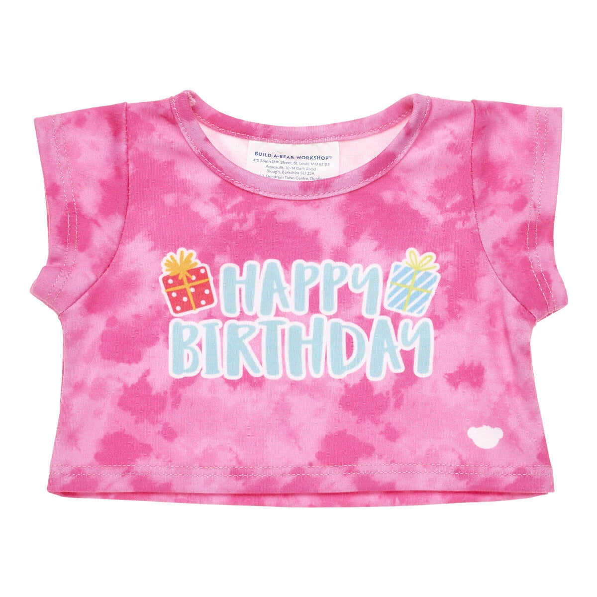 Pink Tie-Dye Birthday T-Shirt for Stuffed Animals - US 4678