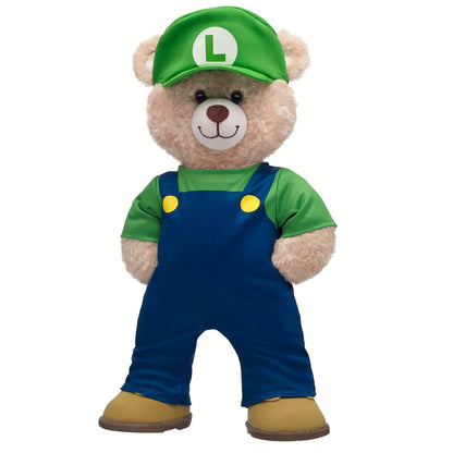 Super Mario Happy Hugs Teddy Bear Luigi Gift Set | Build-A-Bear - US 2675