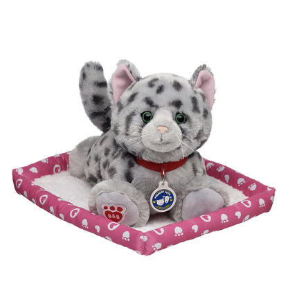 Promise Pets Ocicat Stuffed Animal w/ Pink Bed | Build-A-Bear - US 3497