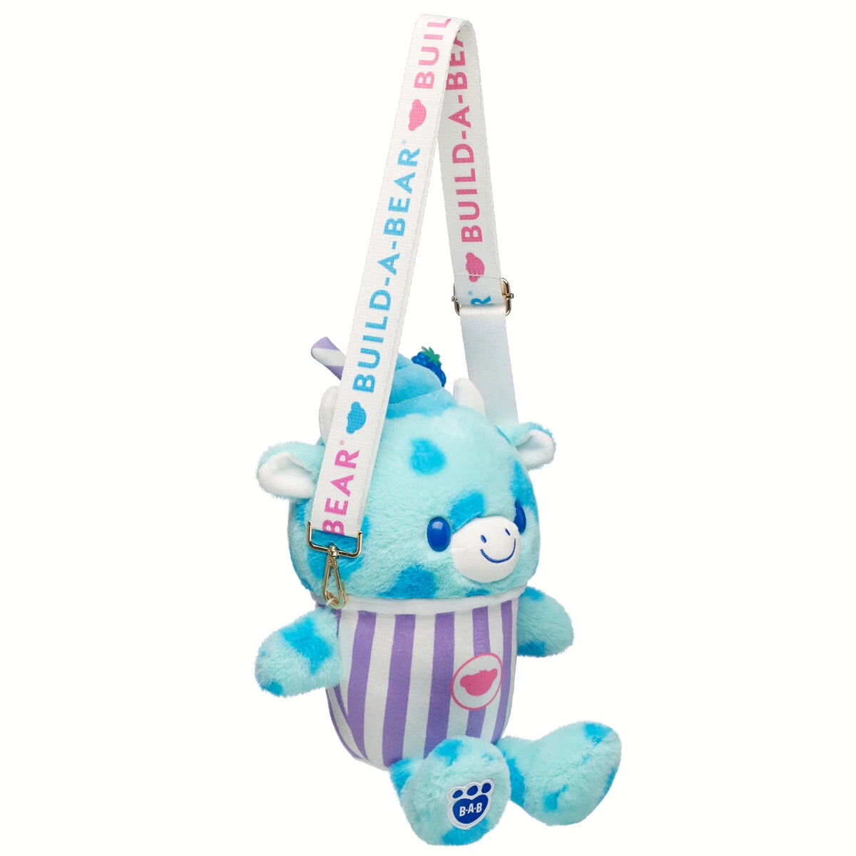 Blue Raspberry Cow Slushie Plushie w/ Carrying Strap | BAB - US 2078