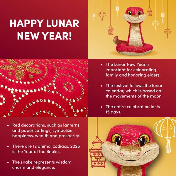 Lunar New Year Red and Gold Snake Stuffed Animal | Build-A-Bear® - US 3538