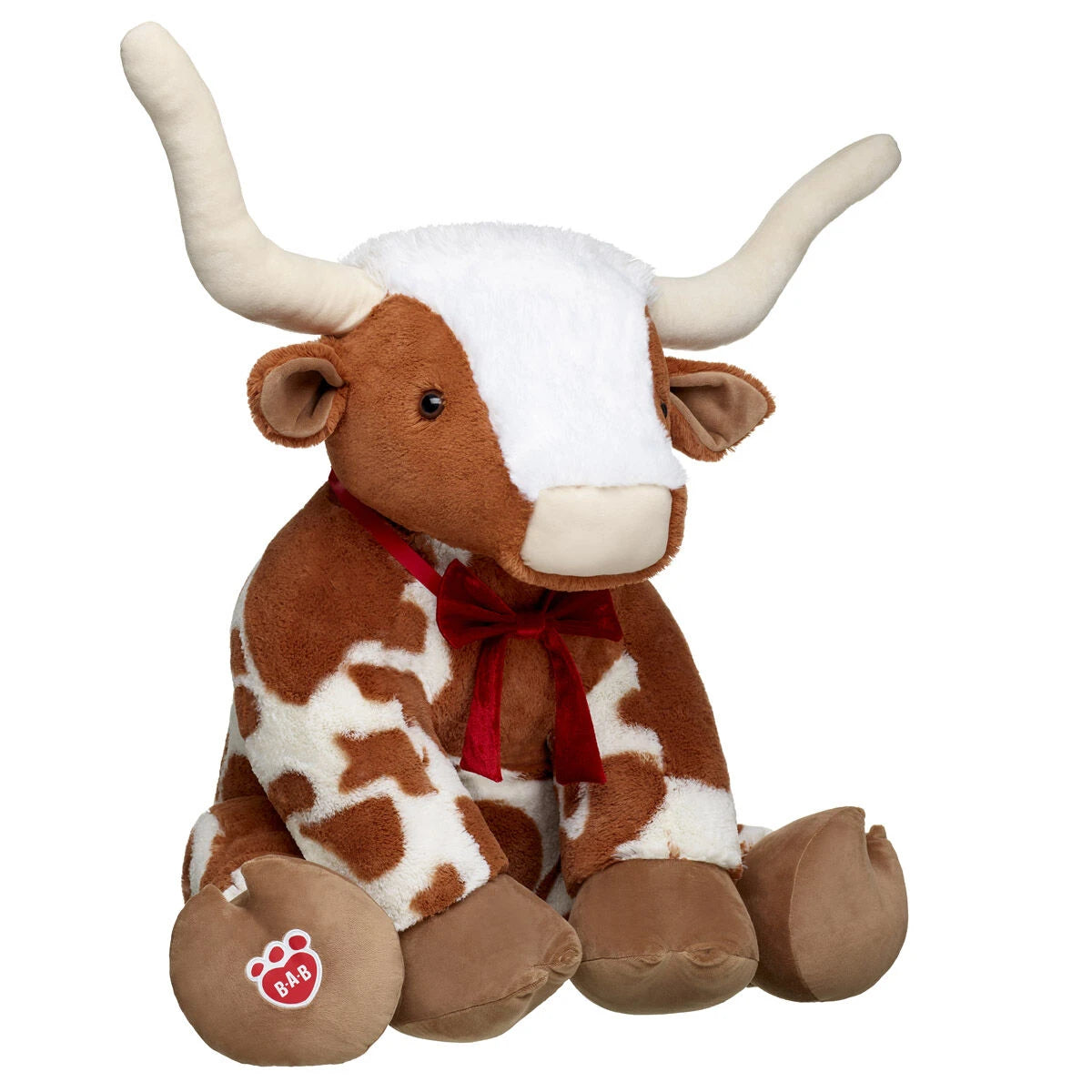 Giant Longhorn Cow Plush &amp; Red Gifting Bow | Build-A-Bear® - US 0404