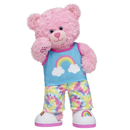 Pink Cuddles Teddy Bear Rainbow PJs Gift | Build-A-Bear - US 8546